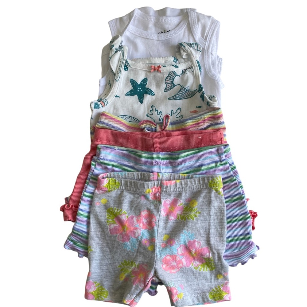 6-Piece Toddler Girl Summer Bundle Size 18 Months  Shorts & Onesie